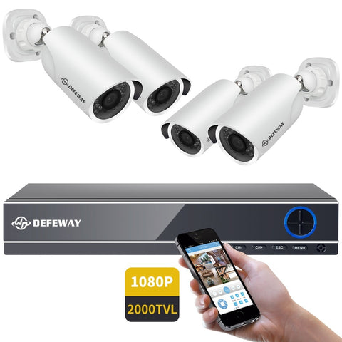 4CH 1080P 2000TVL HD Outdoor Home Security Camera System