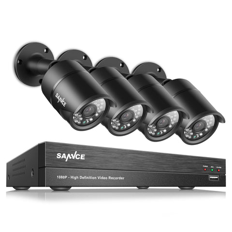 1080P 4CH HD Weatherproof 5-in-1 Surveillance System with IR Night Vision