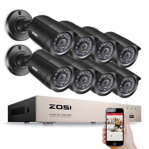 8CH 720P 1280TVL Waterproof Home Security Surveillance Kit